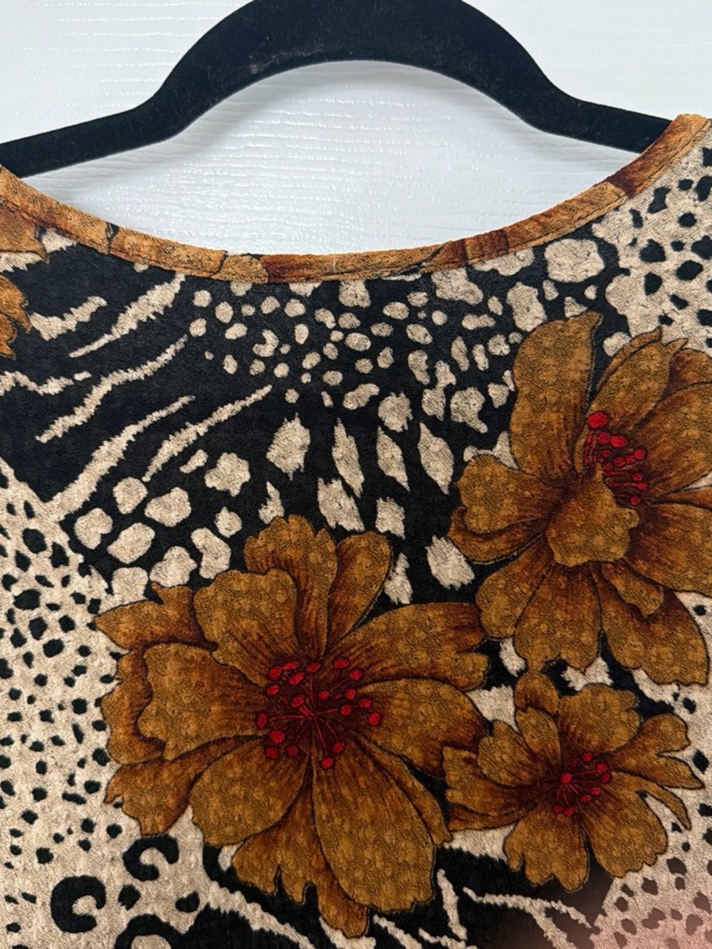 Roaman's Beige Tunic with Brown Floral & Animal Print - Picture 3 of 6